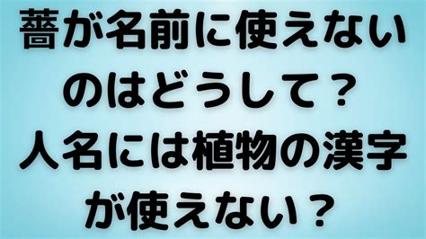 薔 人名|”薔”の漢字が名前に使えない理由は？植物名は大体NG…